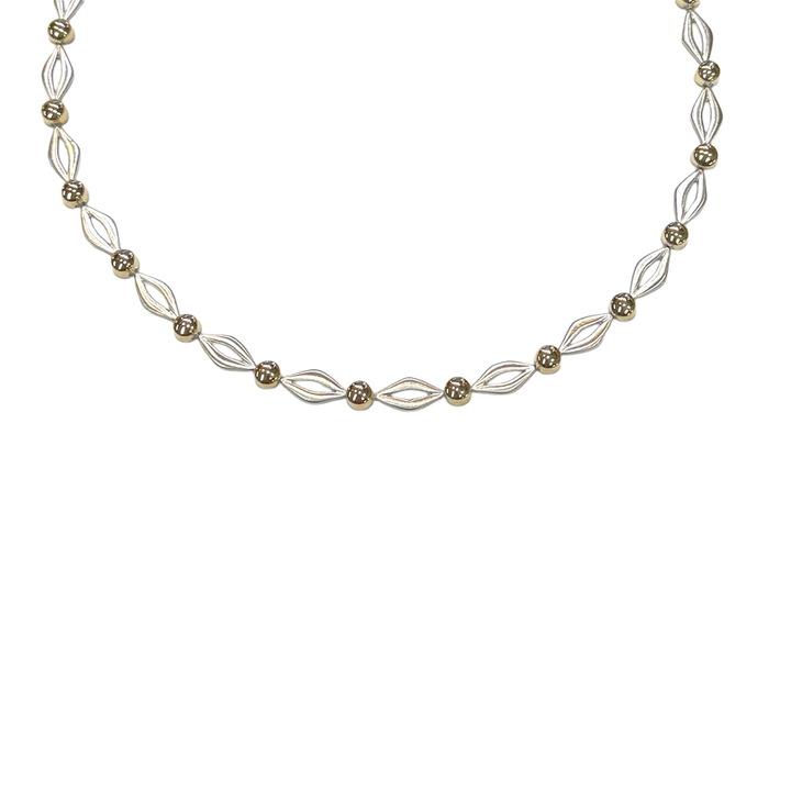 14K White & Yellow Gold Link Necklace