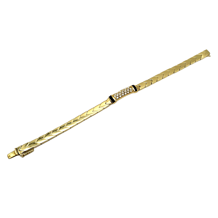 Diamond Sapphire 14K Yellow Gold Bracelet
