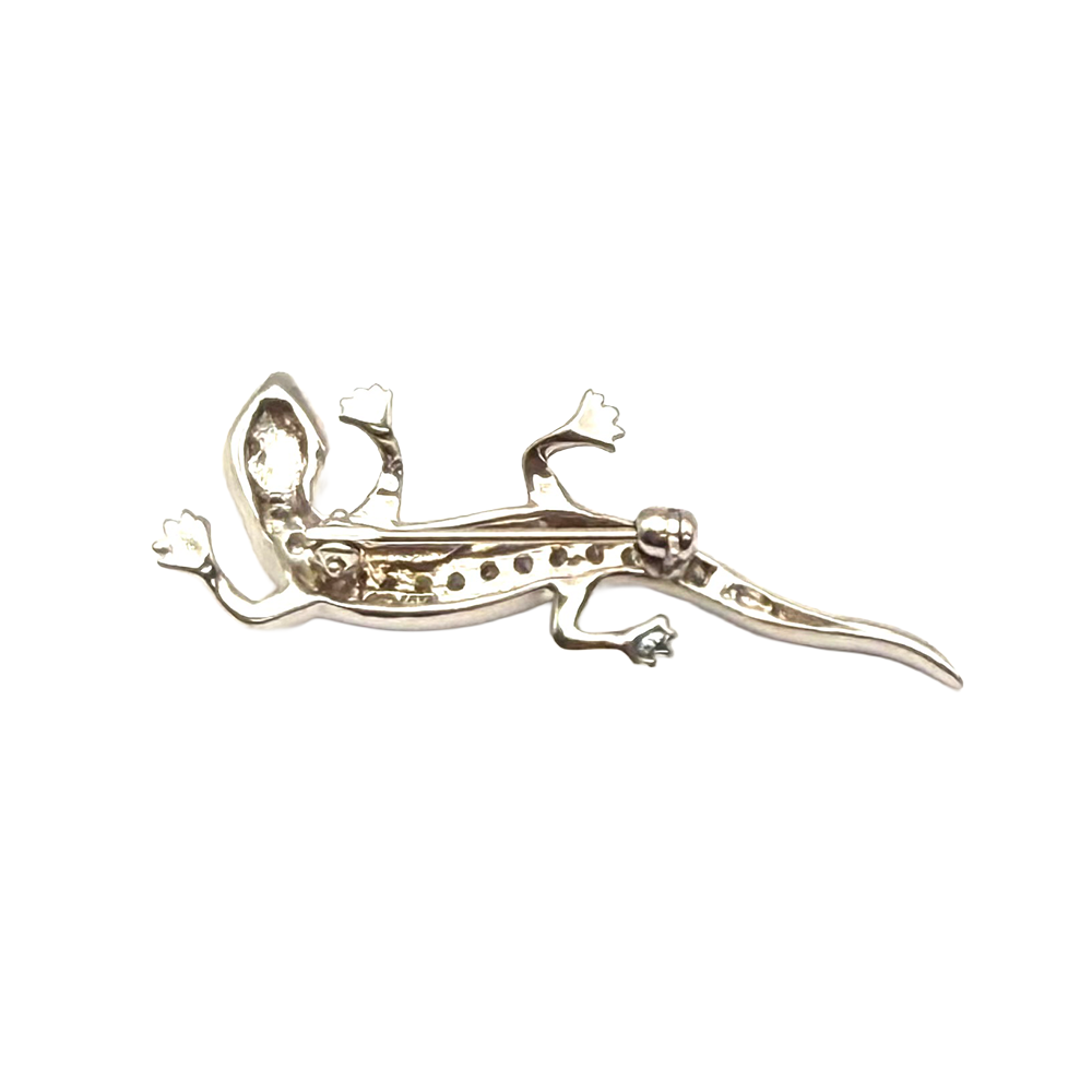 Diamond 14K WG Lizard Design Brooch