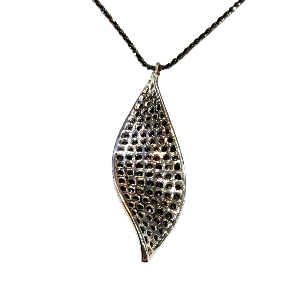 Lugano Black & Colorless Diamond 18K Pendant & Chain