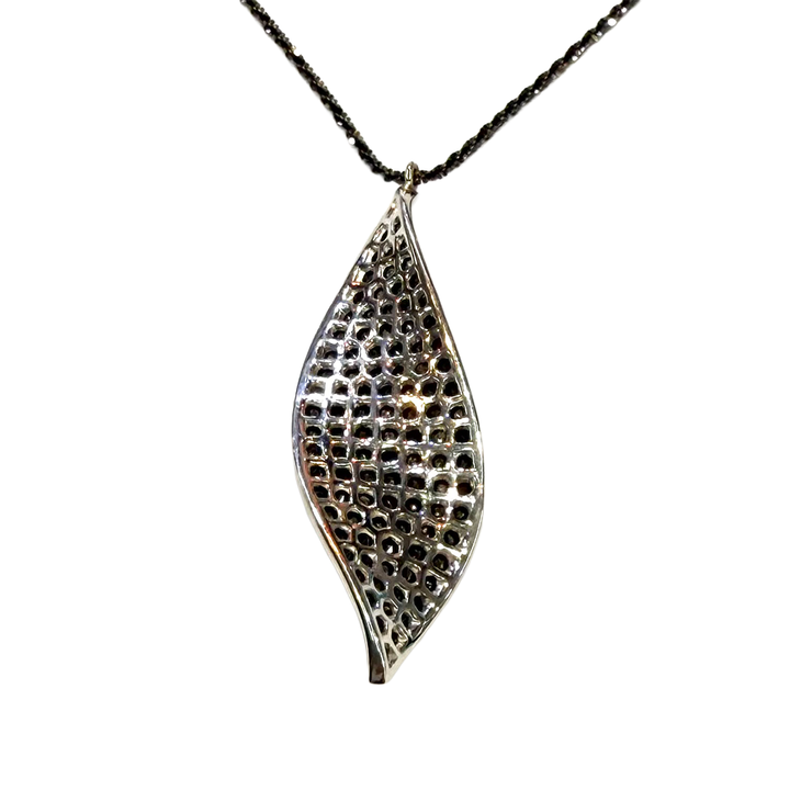 Lugano Black & Colorless Diamond 18K Pendant & Chain