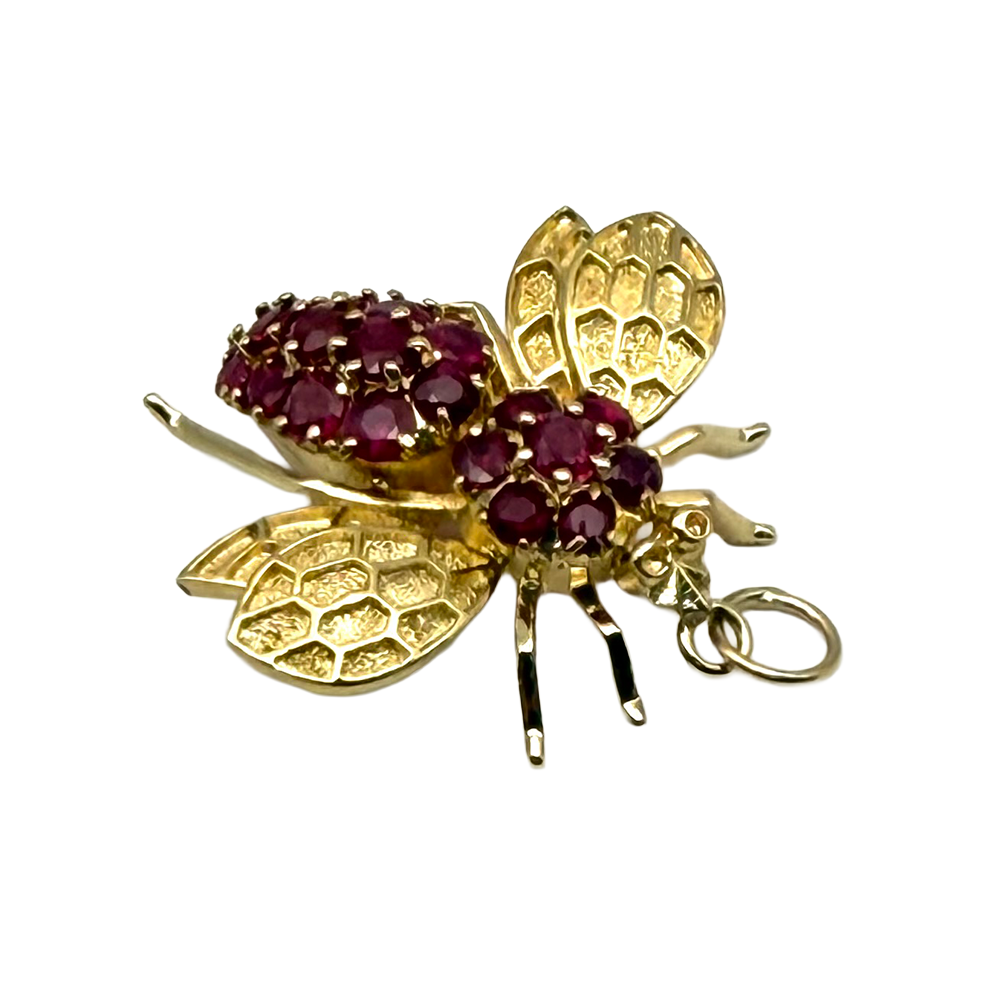 Ruby 14K YG Bee Design Pendant