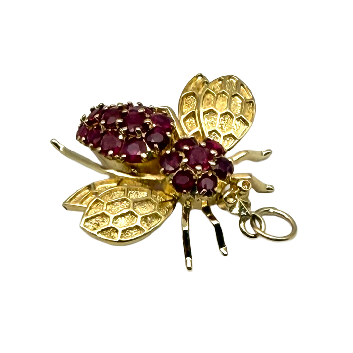 Ruby 14K YG Bee Design Pendant