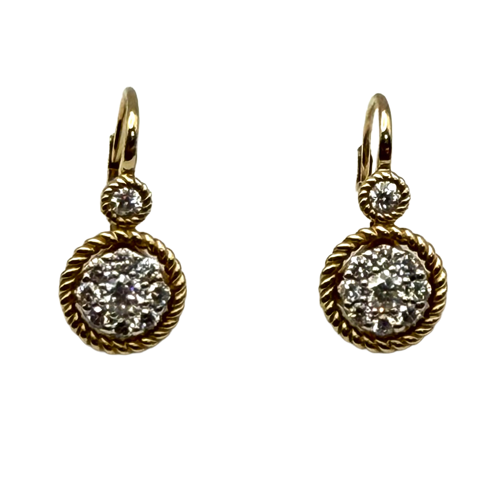 Diamond 14K YG Drop Earrings