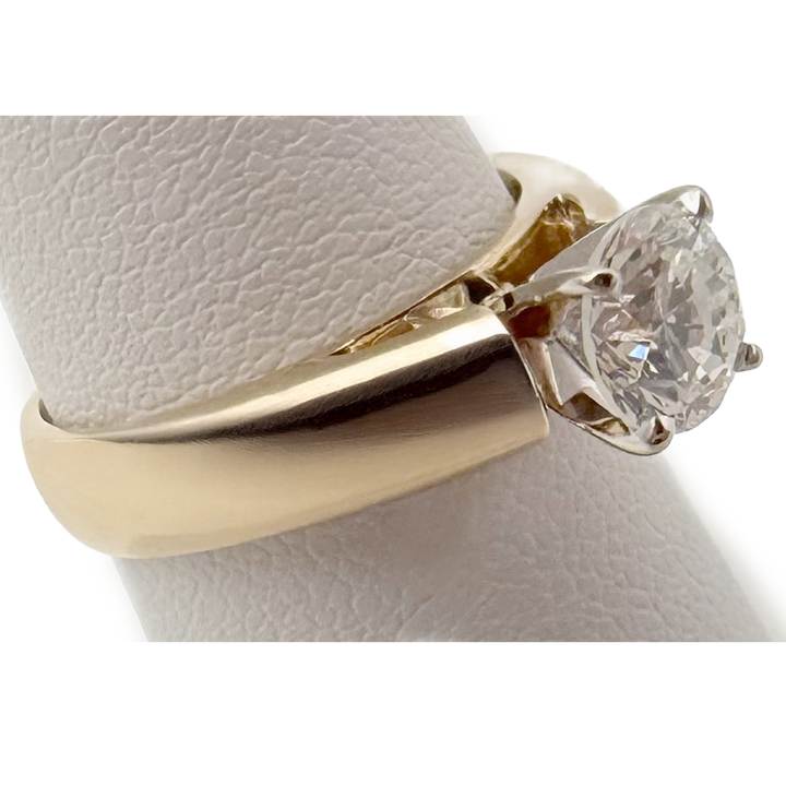 1.05 Carat RBC Diamond 14K YG Solitaire Ring
