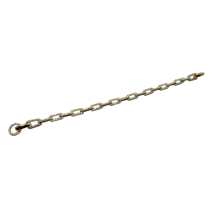 Diamond 14K Yellow Gold Link Style Bracelet