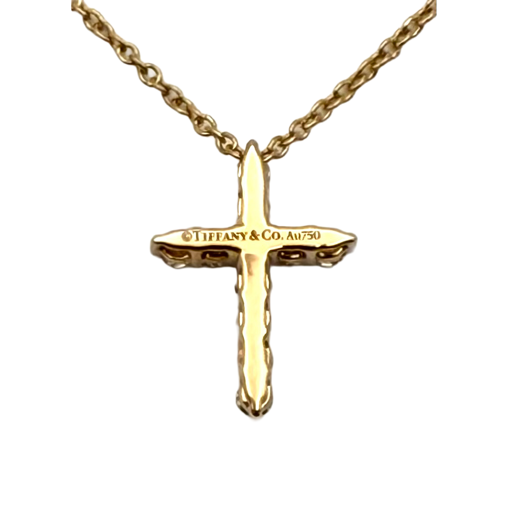 Tiffany & Co. Diamond 18K Rose Gold Cross & Chain