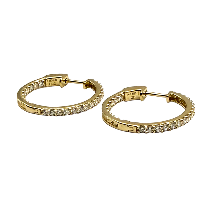 Lab Grown Diamond 14K Yellow Gold Hoop Earrings