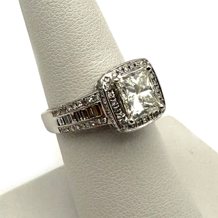 2.07 Carat I VS2 GIA Princess Cut Diamond 14K WG Ring