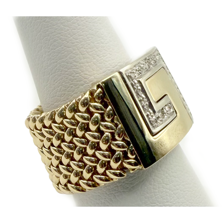 Diamond 14K Yellow Gold Link Band Ring