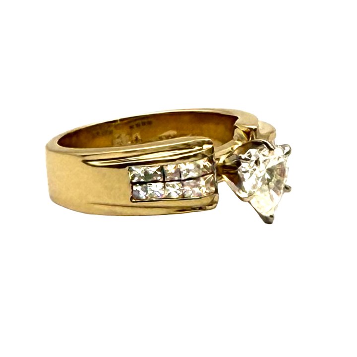 Heart Shaped Diamond 18K YG Ring