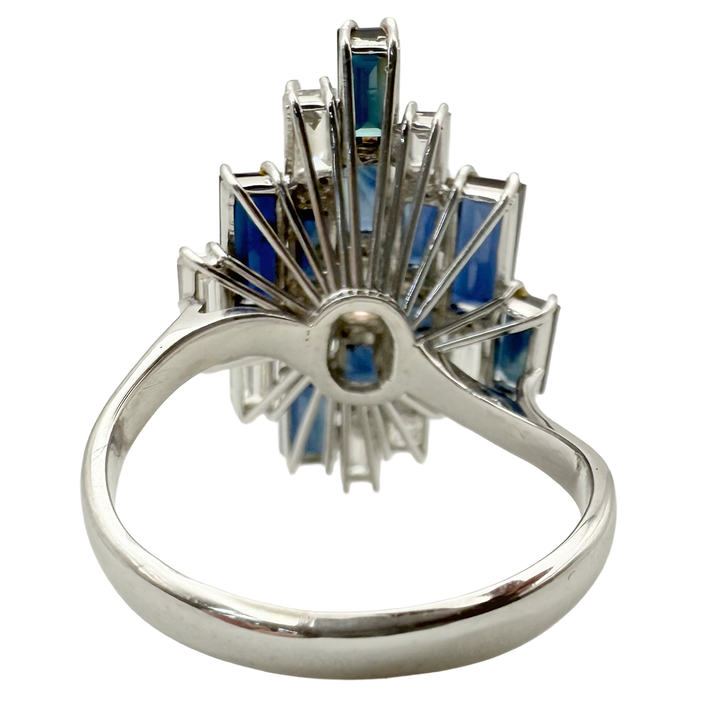 Sapphire Diamonds 18K White Gold Cocktail Ring