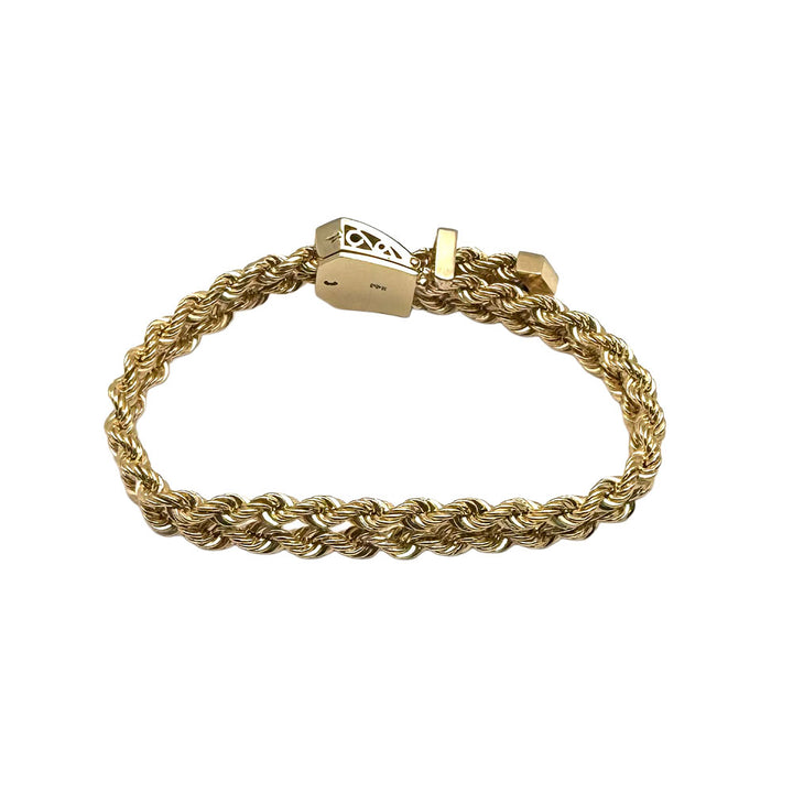 Vintage Diamond 14K Yellow Gold Belt Buckle Design Bracelet