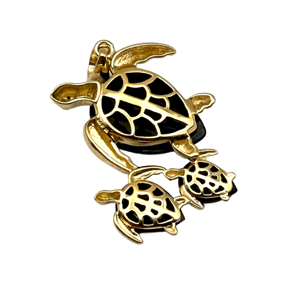 Onyx 14K YG Turtle Pendant
