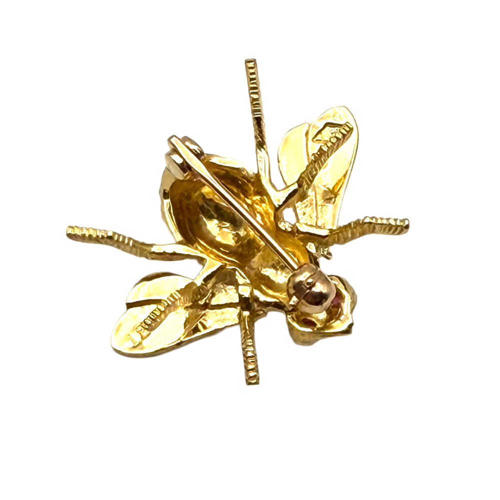 18K Yellow Gold Bee Design Pin