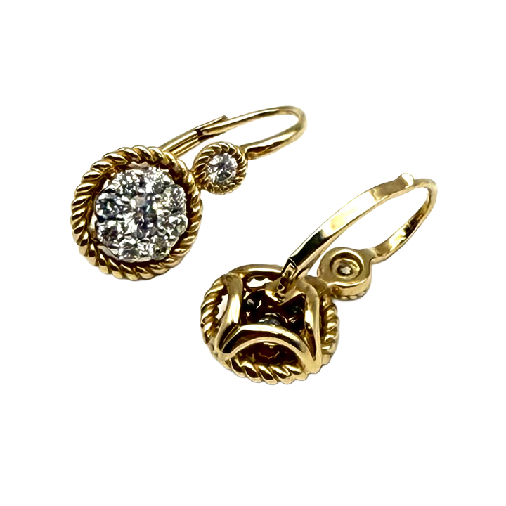 Diamond 14K YG Drop Earrings