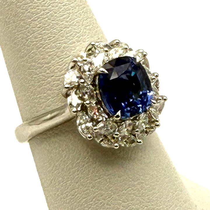 Sapphire Diamond 18K WG Ring