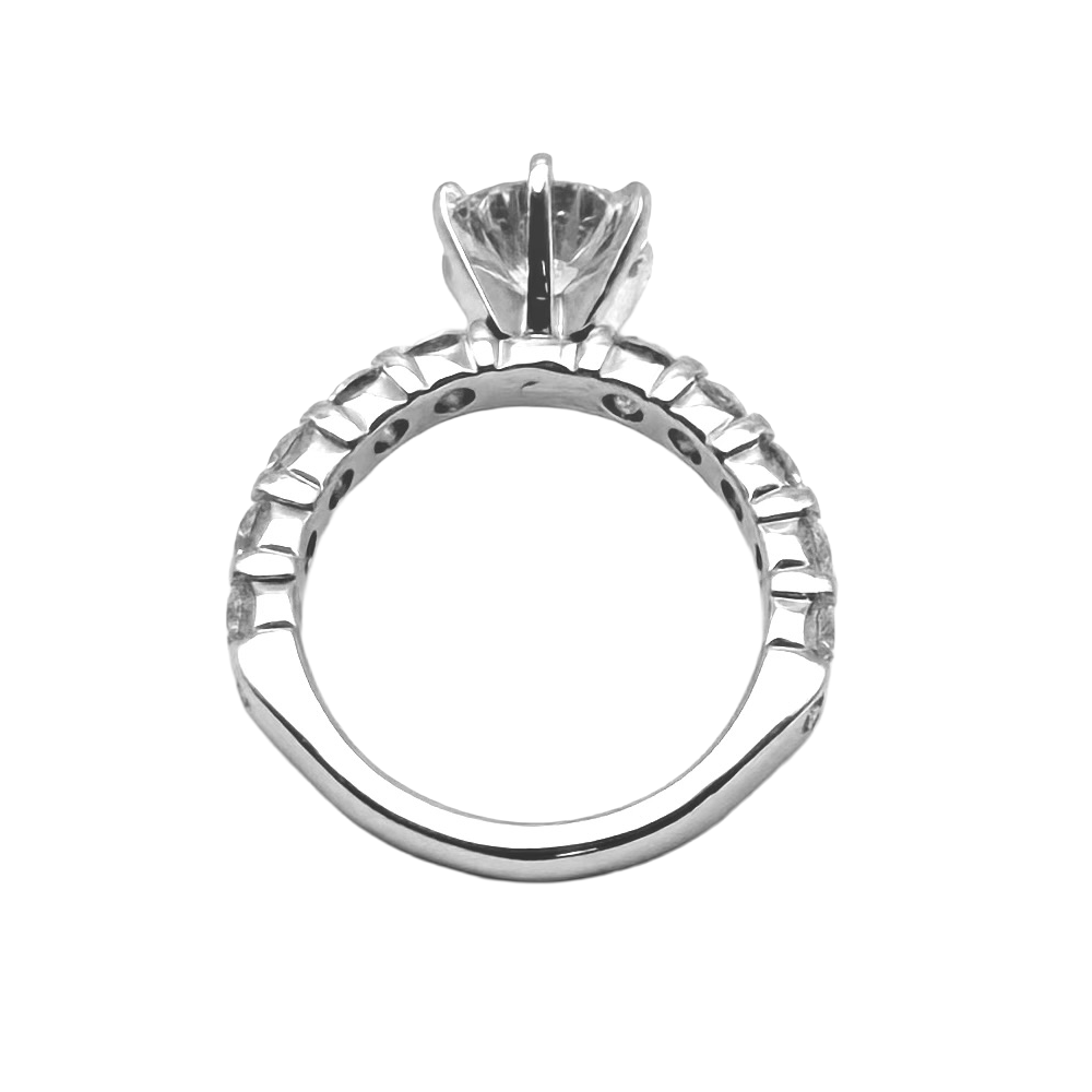 1.37 Carat Round Brilliant Cut Diamond 14K WG Ring