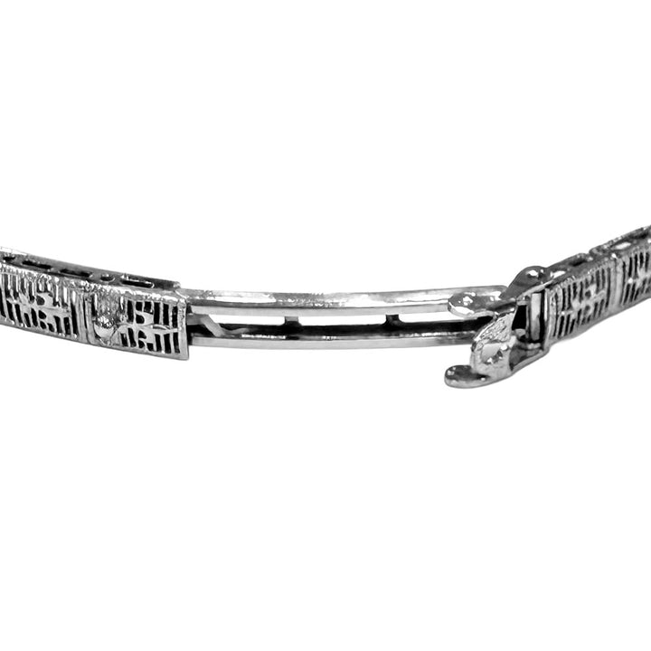 Art Deco Diamond 10K White Gold Bracelet