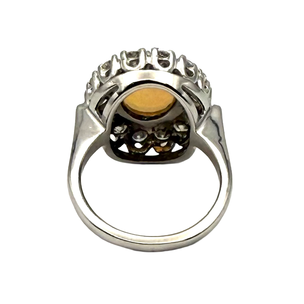 Opal Diamond 14K White Gold Ring