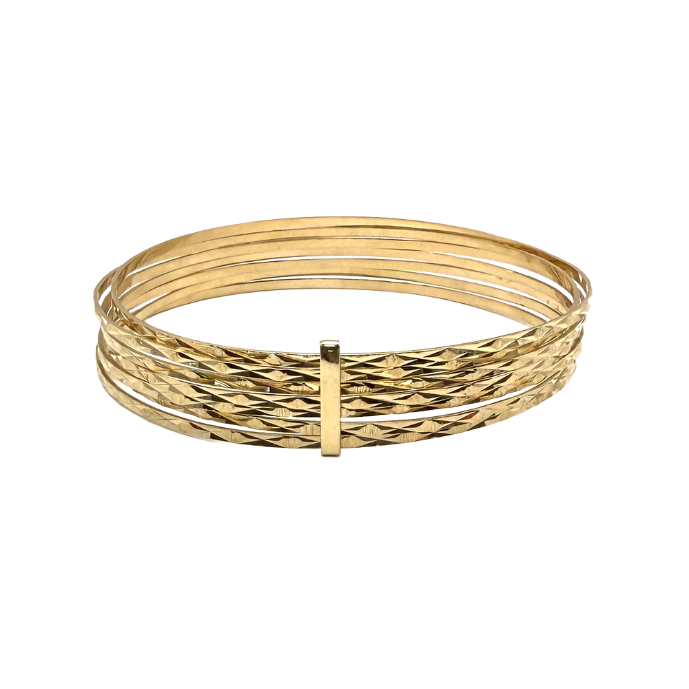14K Yellow Gold Bangle Set