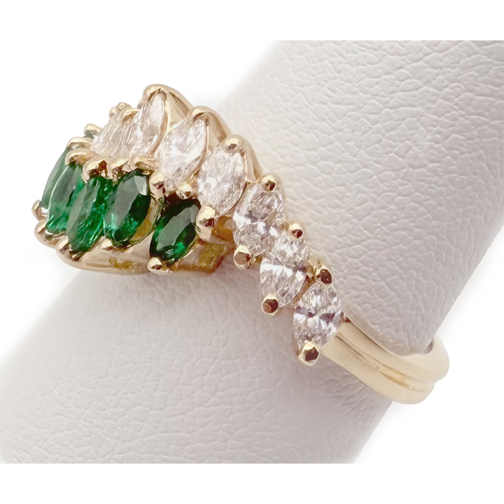 Emerald Diamond 14K Yellow Gold Band Ring