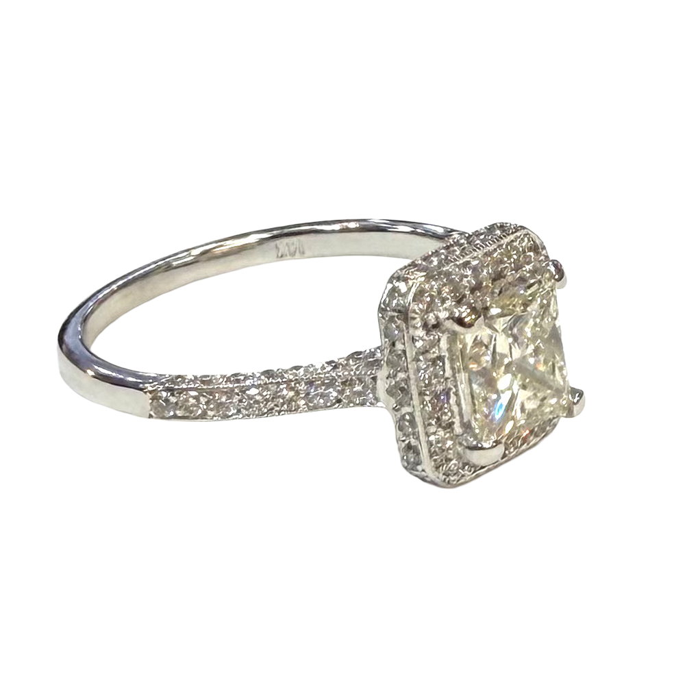 1.15 Carat SI1 K Princess Cut Diamond 14KWG Ring