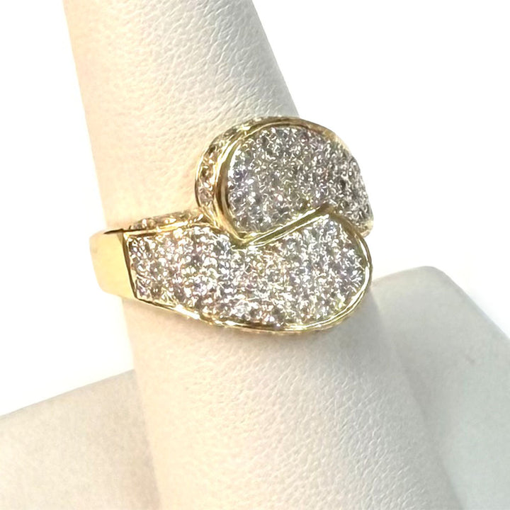 Diamond, 18K YG Saddle Design Ring