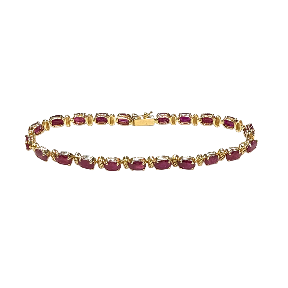Ruby 14K Yellow Gold Bracelet