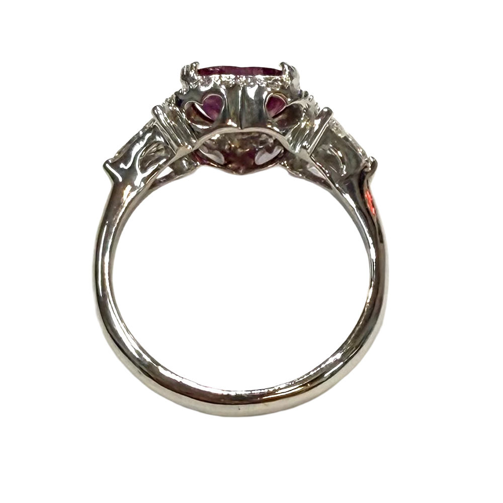 Pink Sapphire Diamond 18K WG Ring