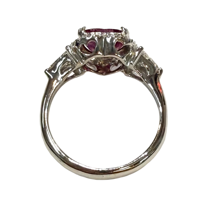 Pink Sapphire Diamond 18K WG Ring