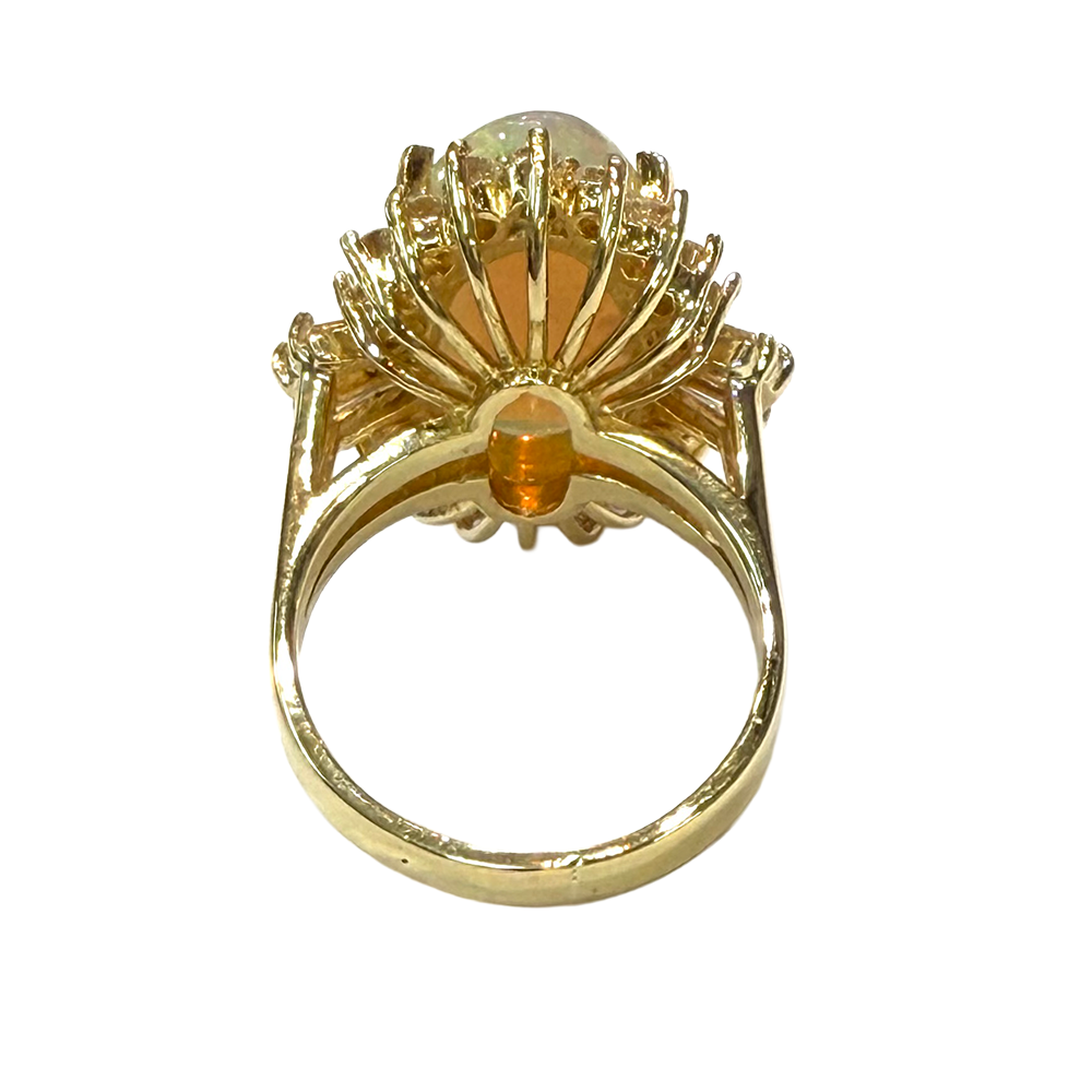 Opal Diamond 14K Yellow Gold Ring