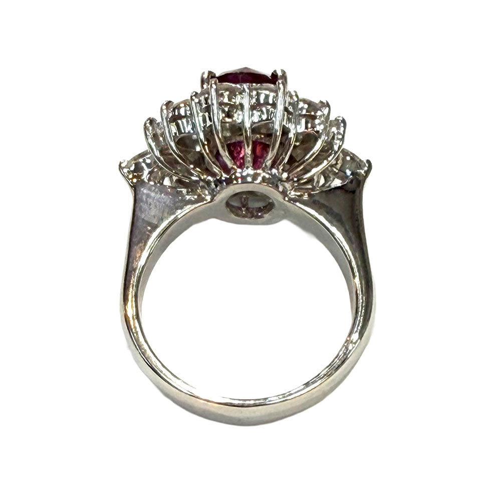 Ruby Diamond 18K White Gold Ring