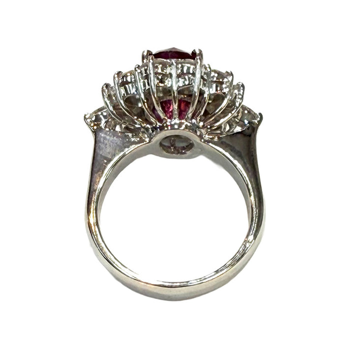 Ruby Diamond 18K White Gold Ring