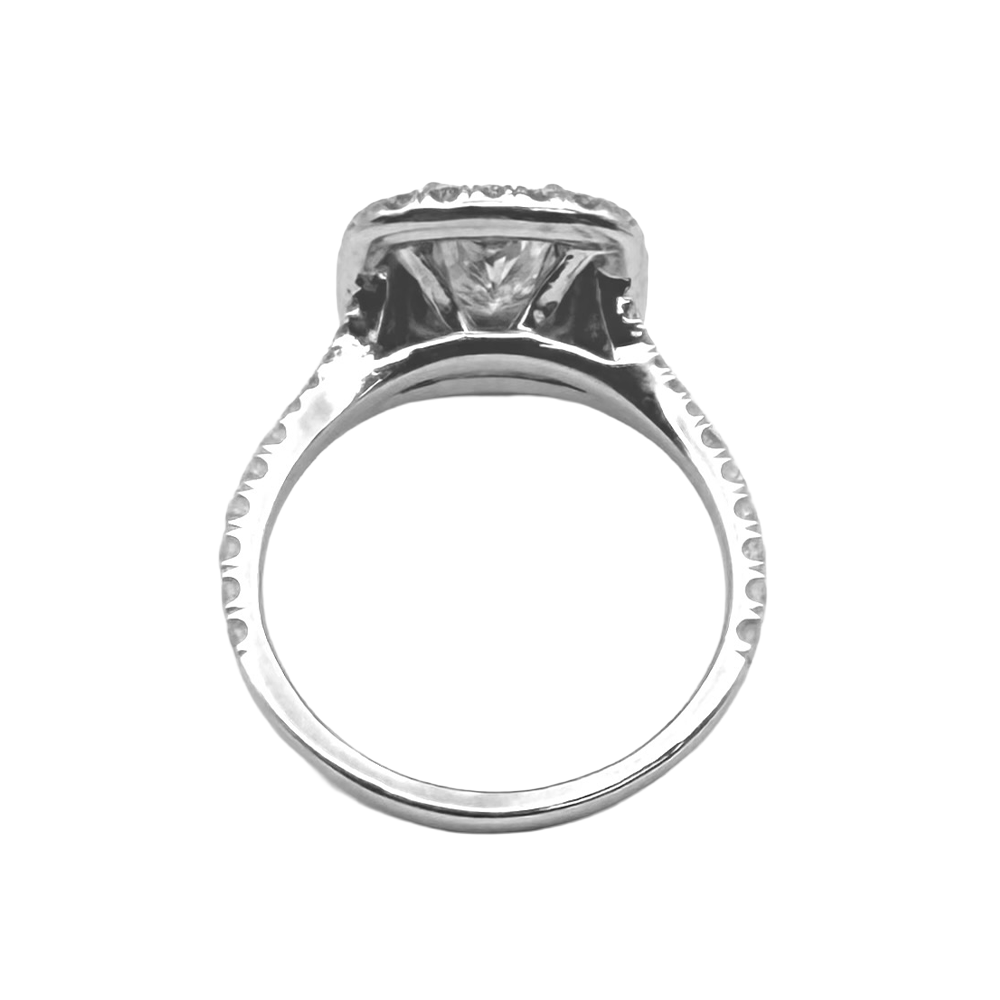 1.52 Carat I SI1 Radiant Cut Diamond 14KWG Ring