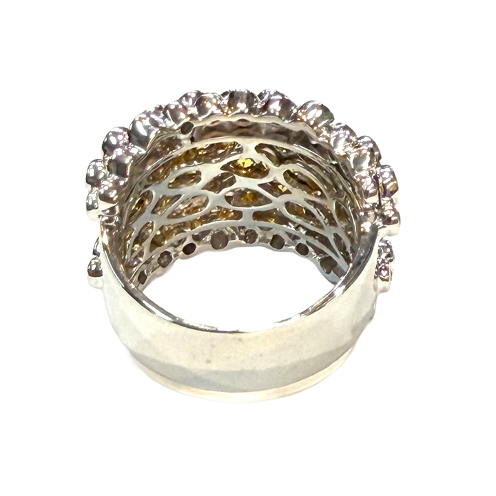 Yellow Sapphire Diamond 18K WG Ring