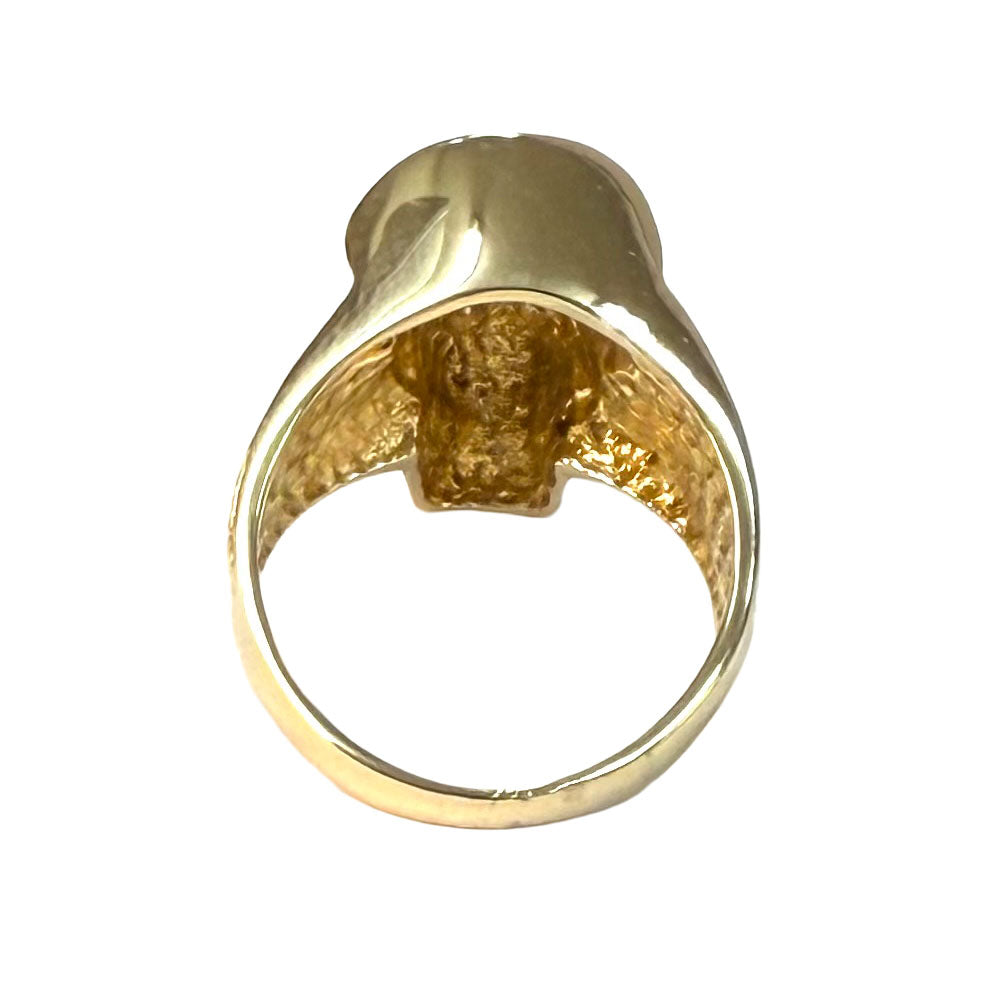 Egyptian Pharaoh Custom Made Diamond 14K YG Ring