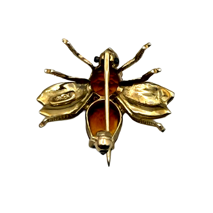 Citrine 14K YG Bee Design Pin