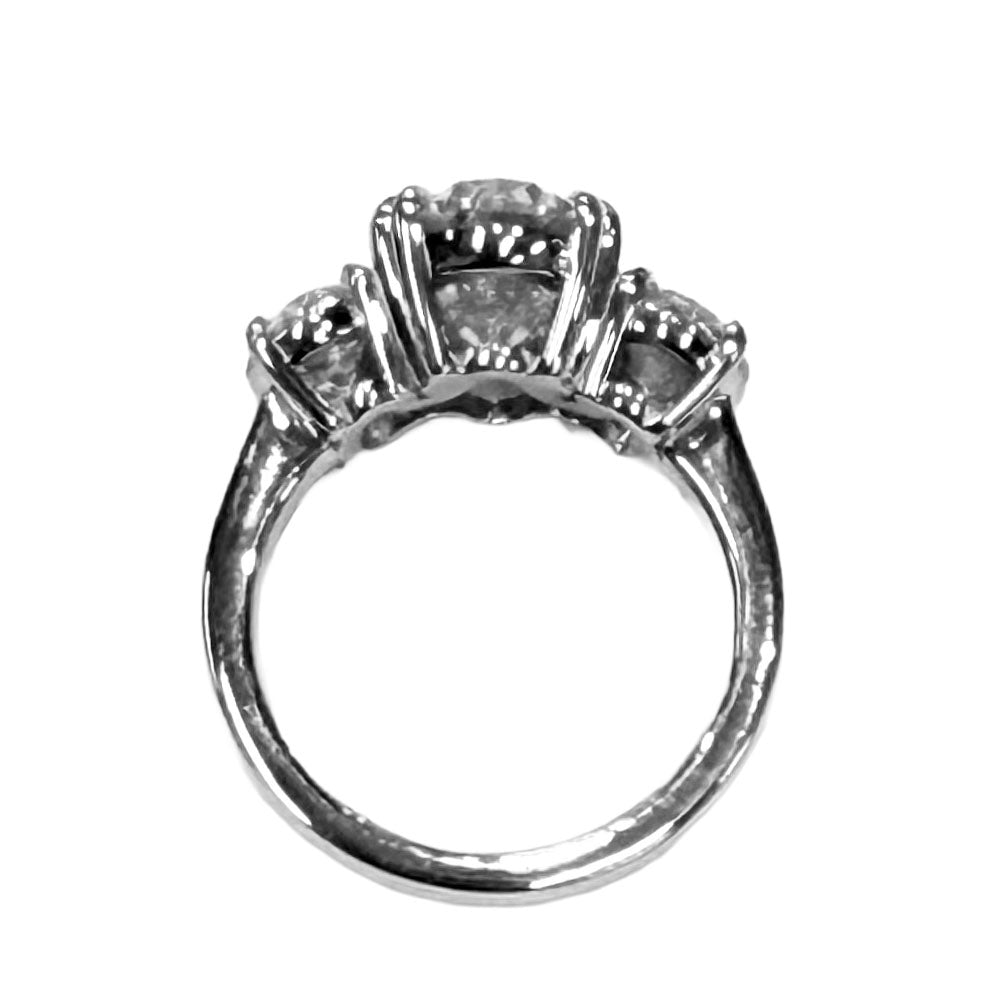 Diamond 14K WG Three Stone Oval Ring
