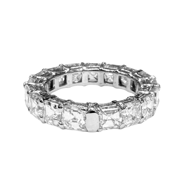 Asscher Cut Diamond 14K White Gold Eternity Band