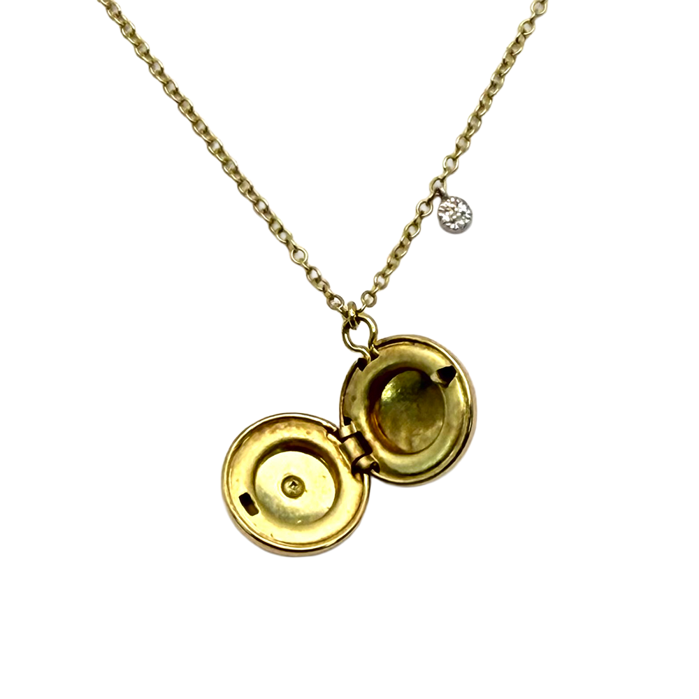 Meira T Diamond 14KYG Star Locket Pendant Necklace