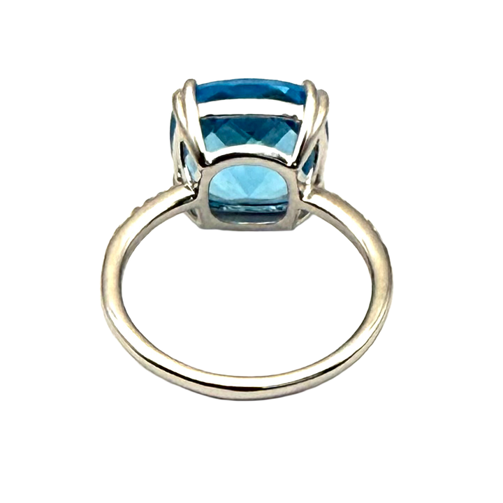 EFFY Blue Topaz Diamond 14K WG Ring
