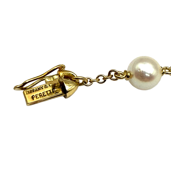 Tiffany & Co. Elsa Peretti Pearl 18K Yellow Gold Bracelet