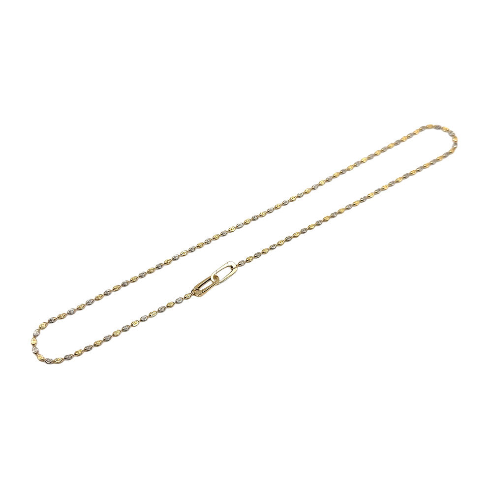 18K Two Tone Link Necklace