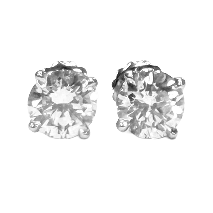 1.95 Carats Diamond 14K WG Stud Earrings