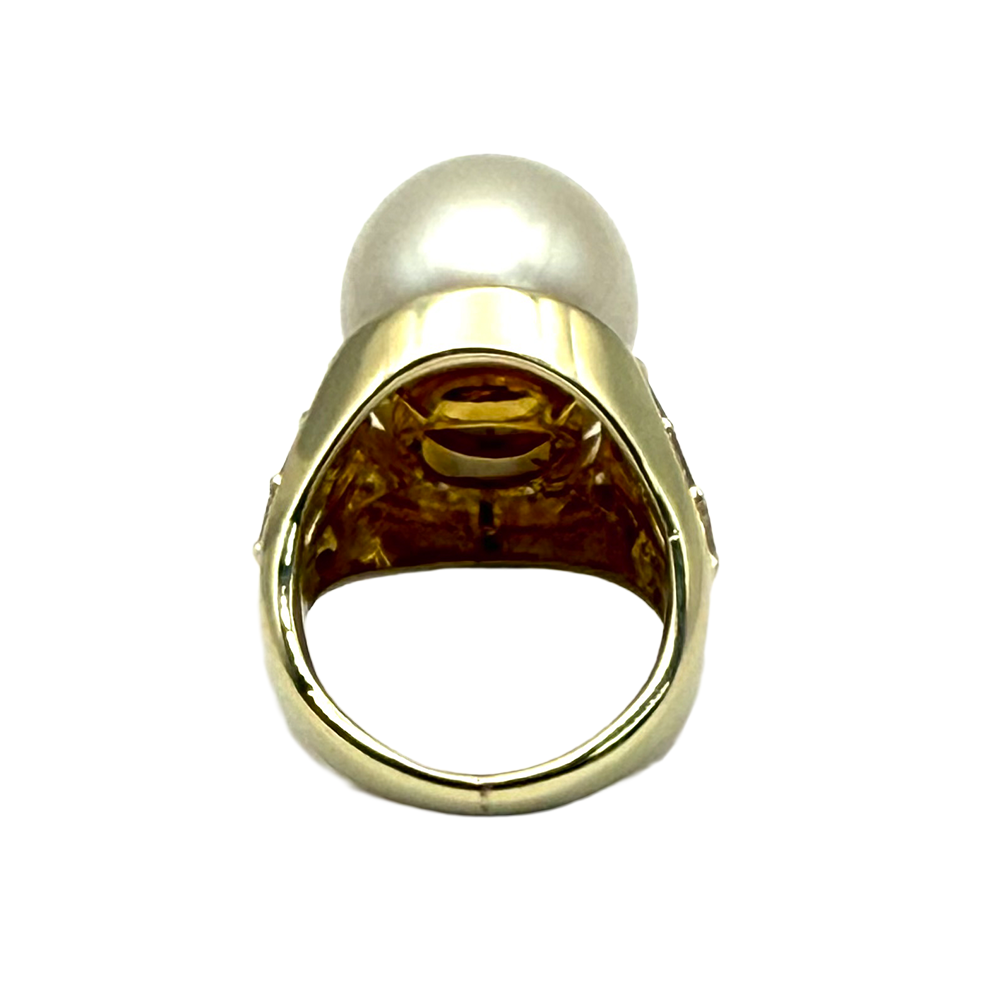 South Sea Pearl Diamond 14K YG Ring