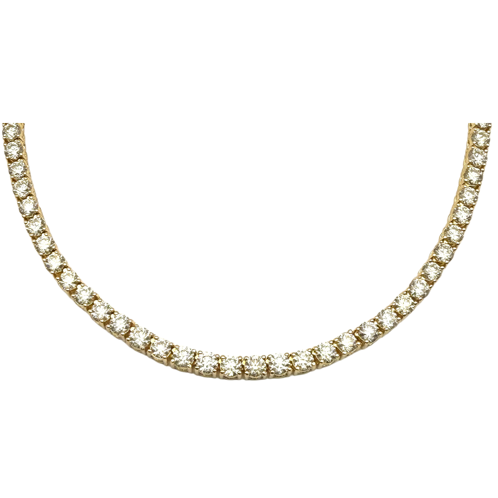 Diamond 14K Yellow Gold Tennis Necklace