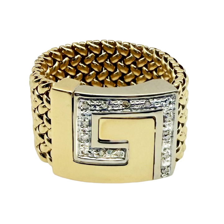 Diamond 14K Yellow Gold Link Band Ring