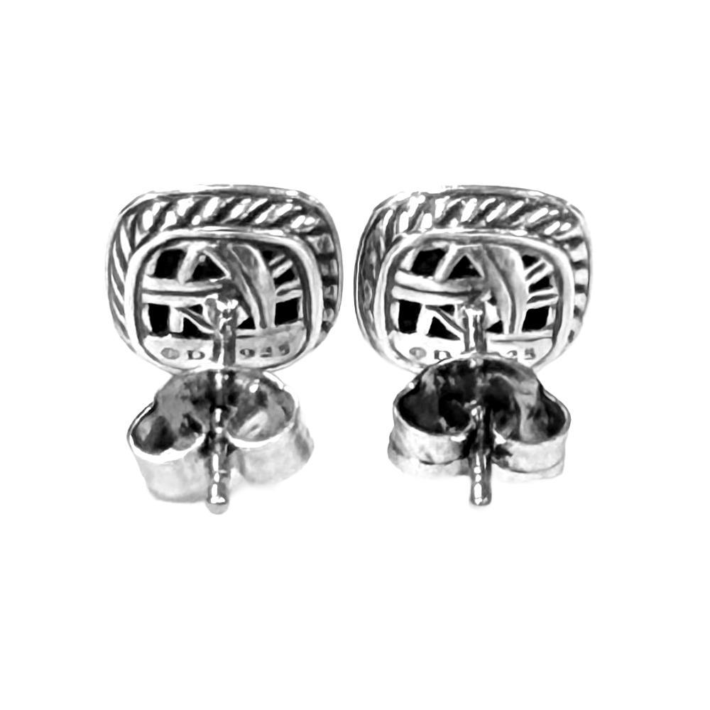 David Yurman Diamond Sterling Silver Albion Stud Earrings