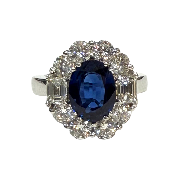 Sapphire Diamond 18K WG Ring